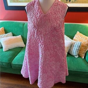 MSGM Pink Textured Midi Dress